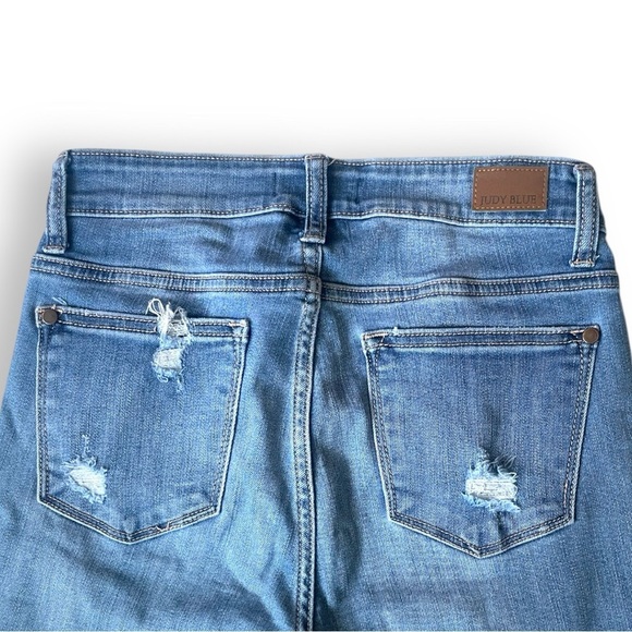Judy Blue Distressed Skinny Jeans High Rise Stretch Denim Ankle Ripped Cotton - Picture 7 of 11